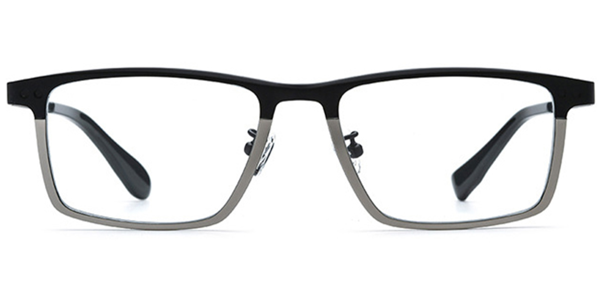 Titanium Rectangle Reading Glasses black-silver