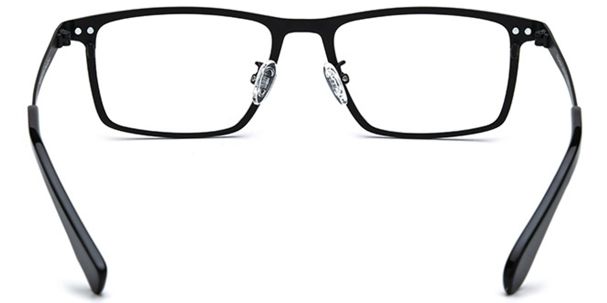 Titanium Rectangle Reading Glasses black-silver