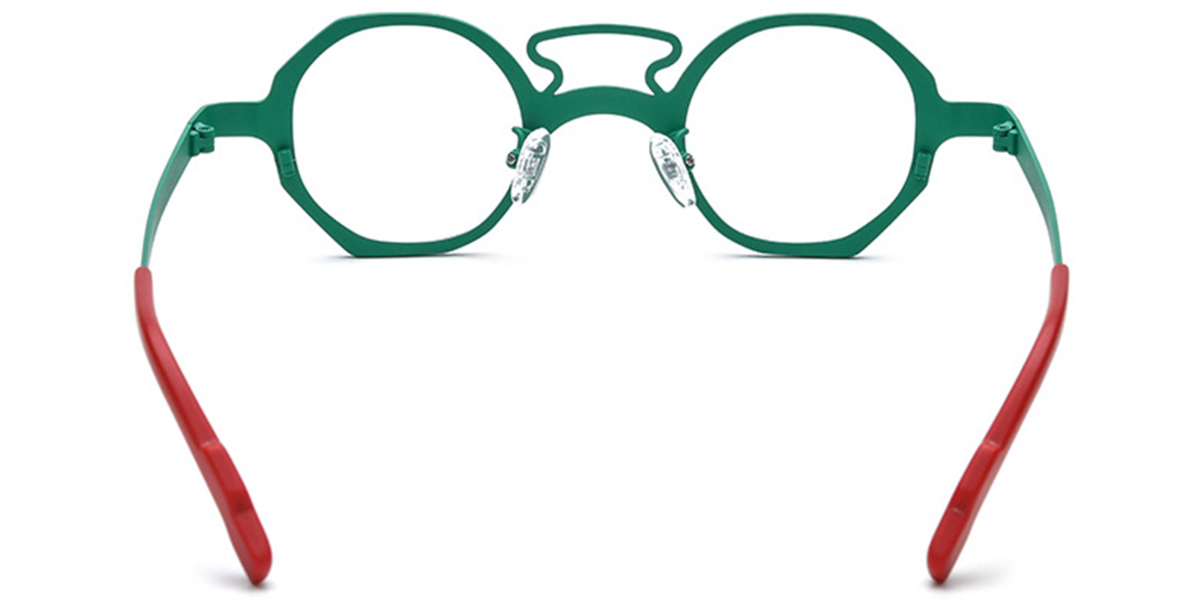 Titanium Geometric Reading Glasses pattern-green