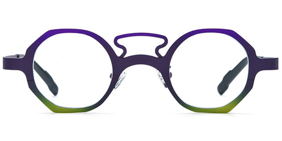 Titanium Geometric Reading Glasses pattern-purple