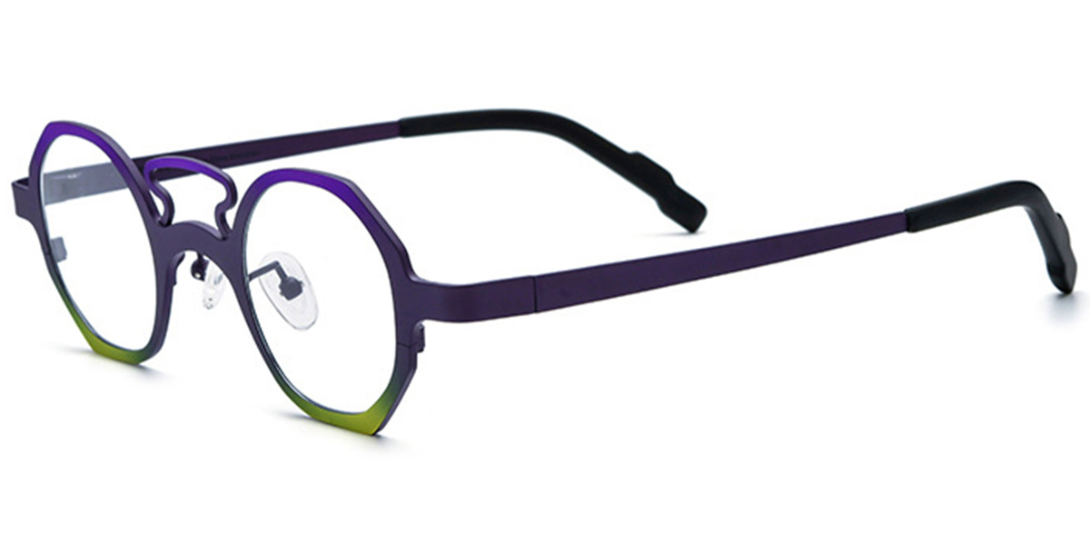 Titanium Geometric Reading Glasses pattern-purple