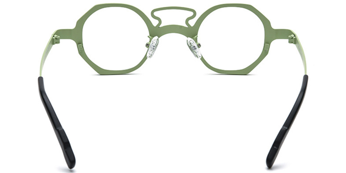 Titanium Geometric Reading Glasses gradient_green