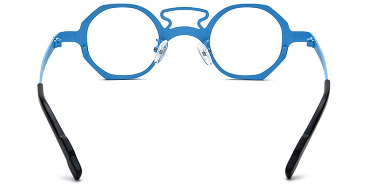 Titanium Geometric Reading Glasses pattern-blue