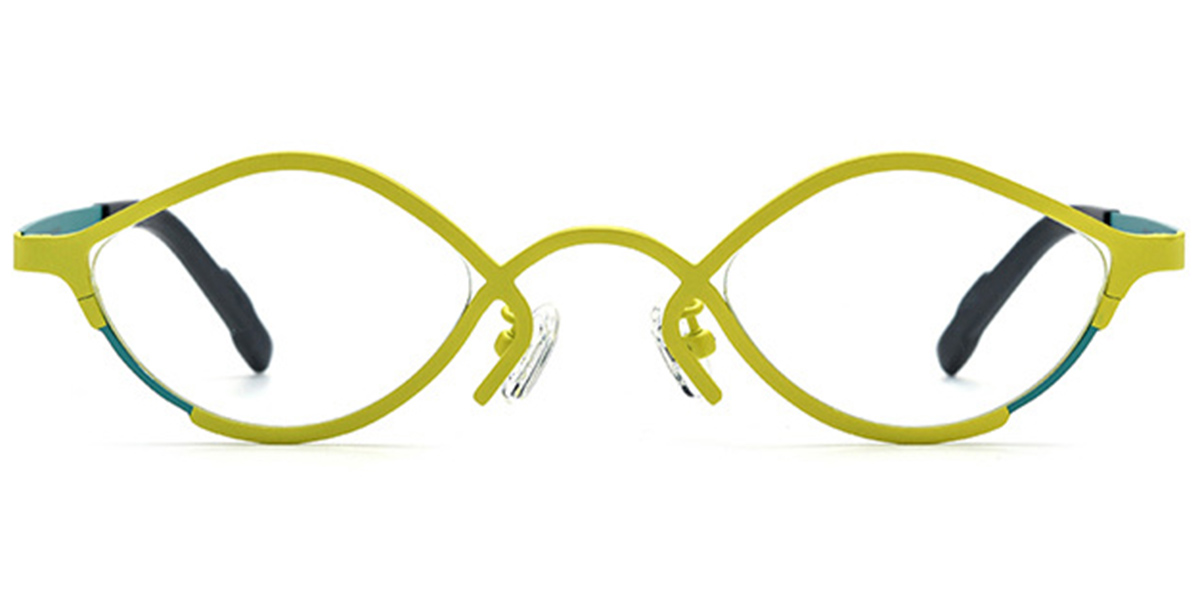 Titanium Geometric Reading Glasses yellow