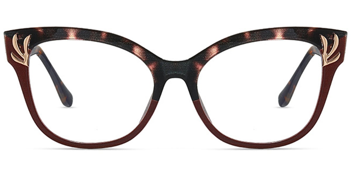 Cat Eye Reading Glasses pattern-brown