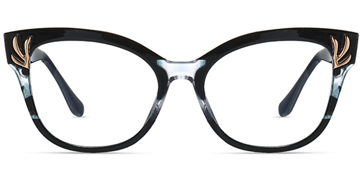 Cat Eye Reading Glasses pattern-black