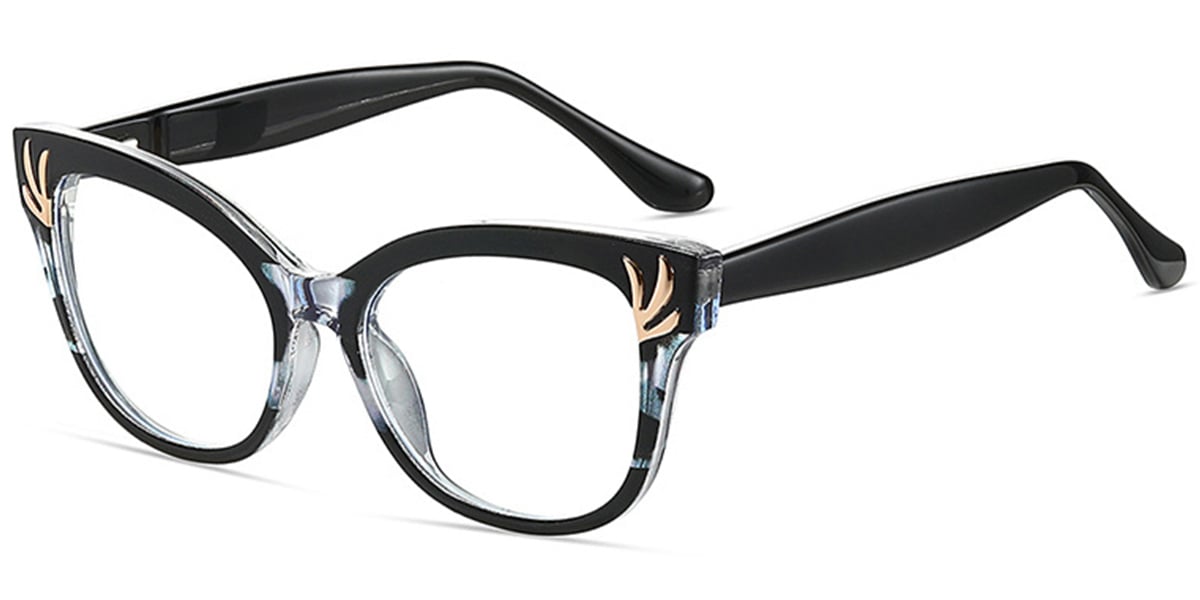 Cat Eye Reading Glasses pattern-black