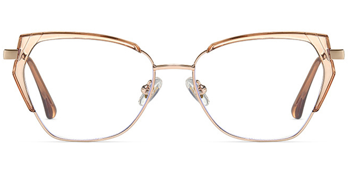 Geometric Reading Glasses translucent-brown