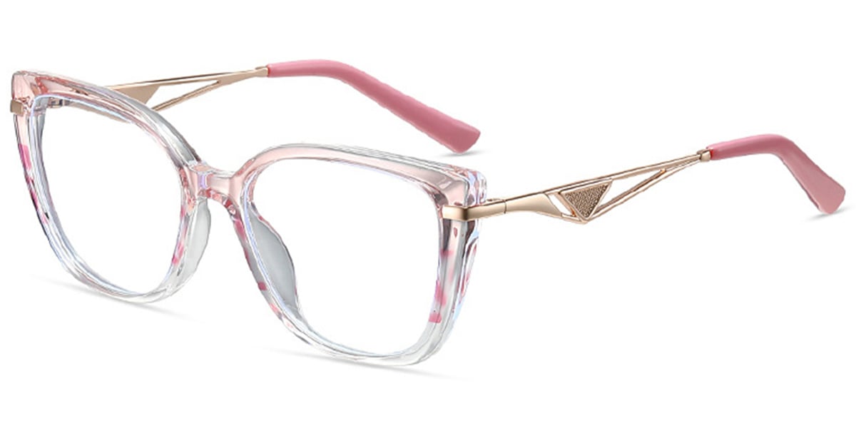 Square Reading Glasses pattern-pink