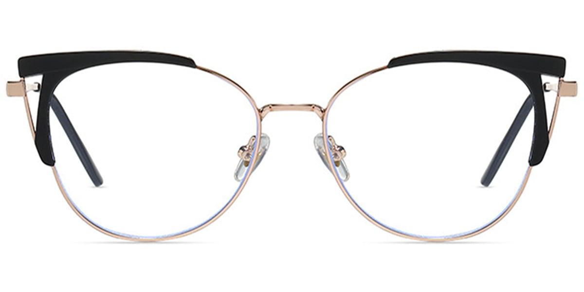 Cat Eye Reading Glasses black-gold