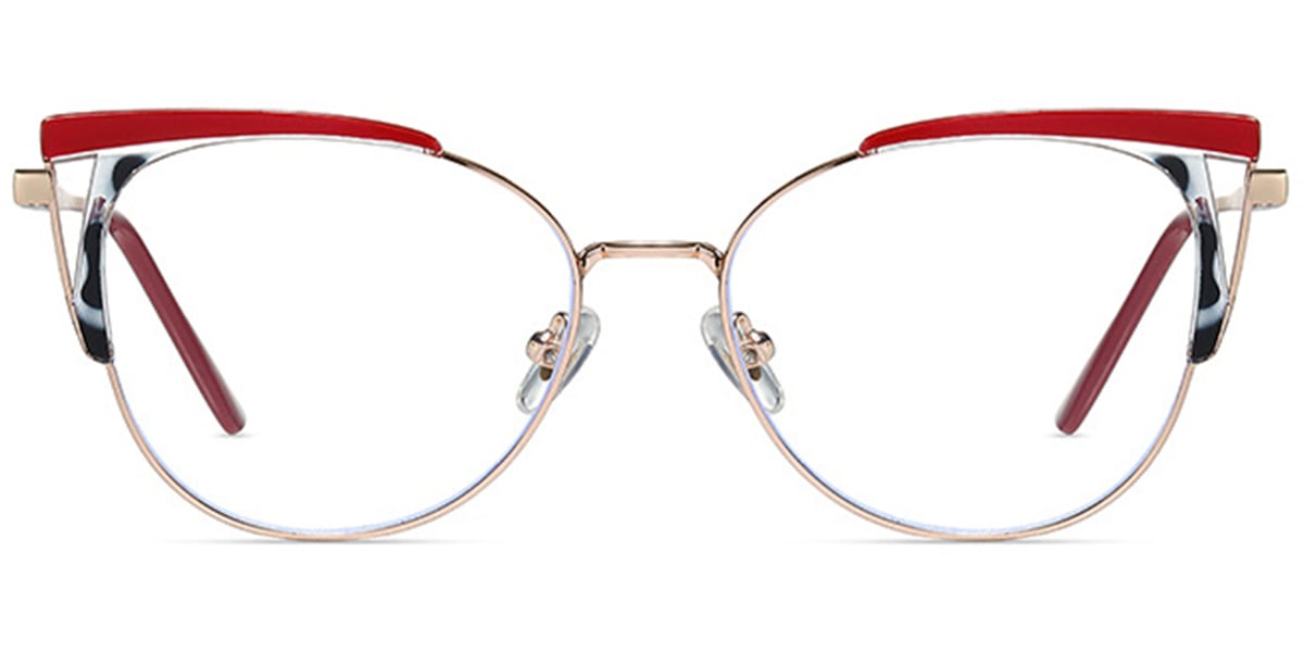 Cat Eye Reading Glasses pattern-red