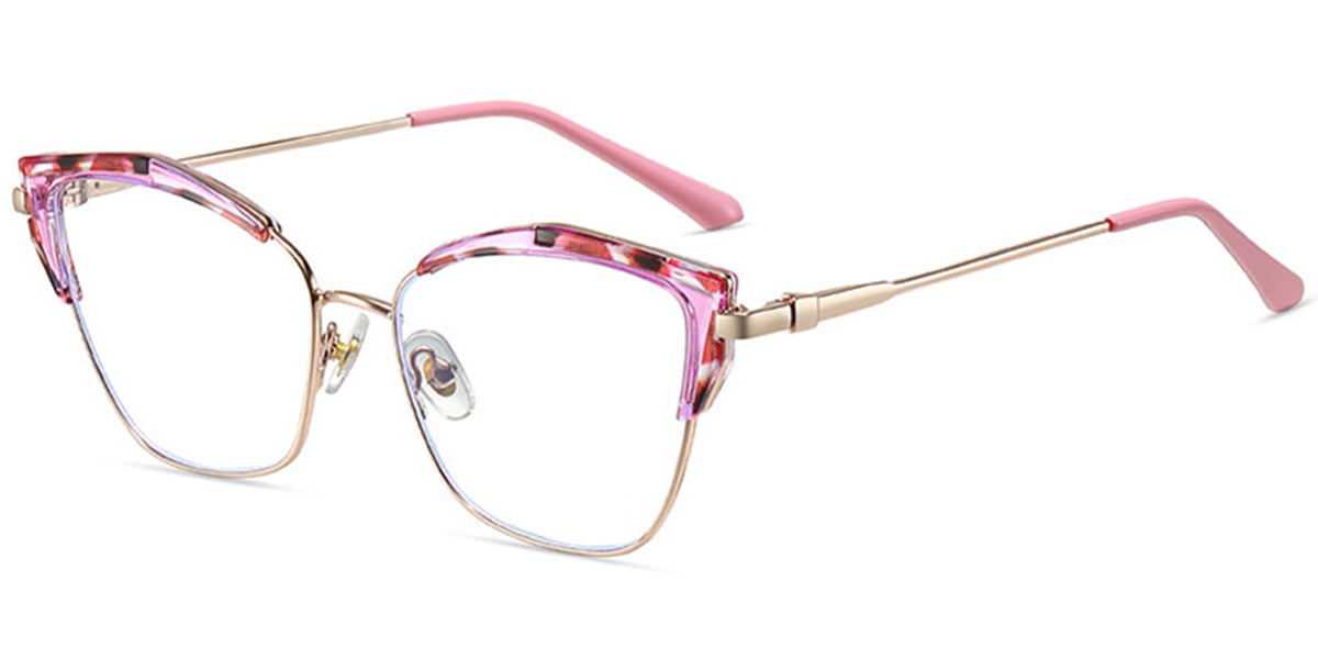 Cat Eye Reading Glasses pattern-pink