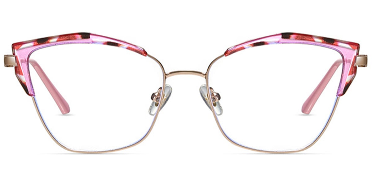 Cat Eye Reading Glasses pattern-pink