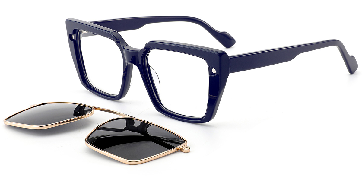 Acetate Square Reading Glasses blue