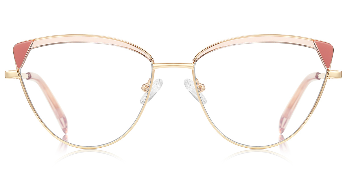 Cat Eye Browline Reading Glasses pattern-pink