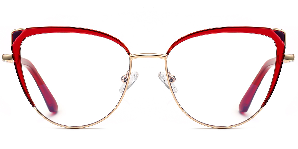 Cat Eye Reading Glasses pattern-red