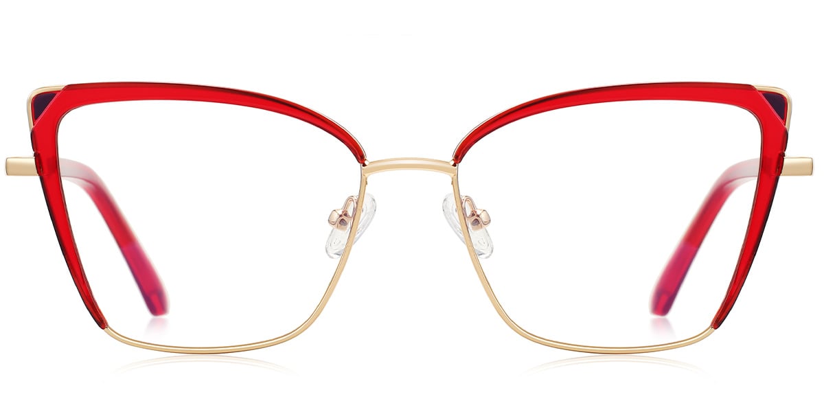 Cat Eye Reading Glasses translucent-red