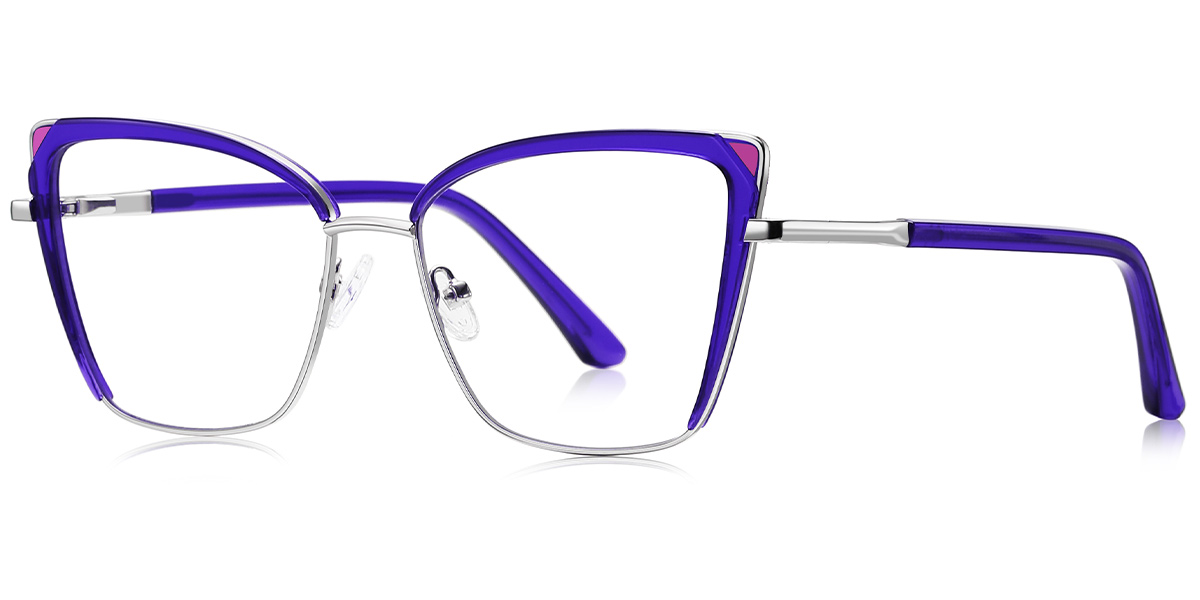 Cat Eye Reading Glasses translucent-blue