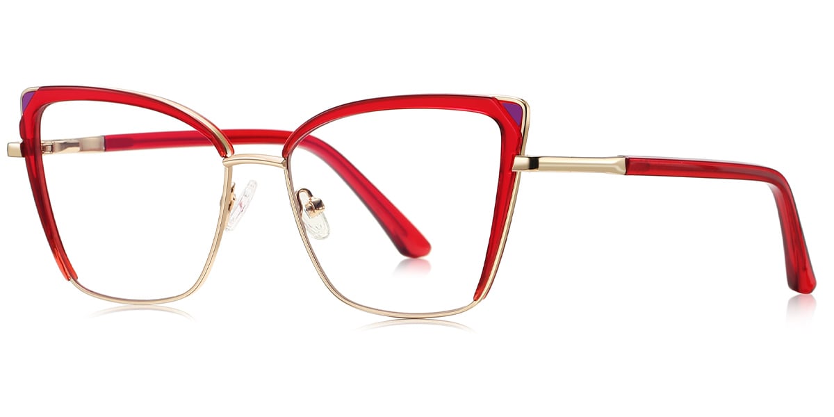 Cat Eye Reading Glasses translucent-red