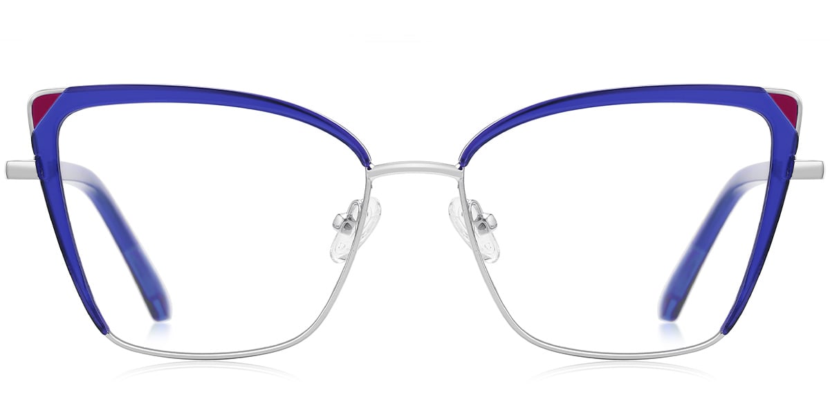 Cat Eye Reading Glasses translucent-blue