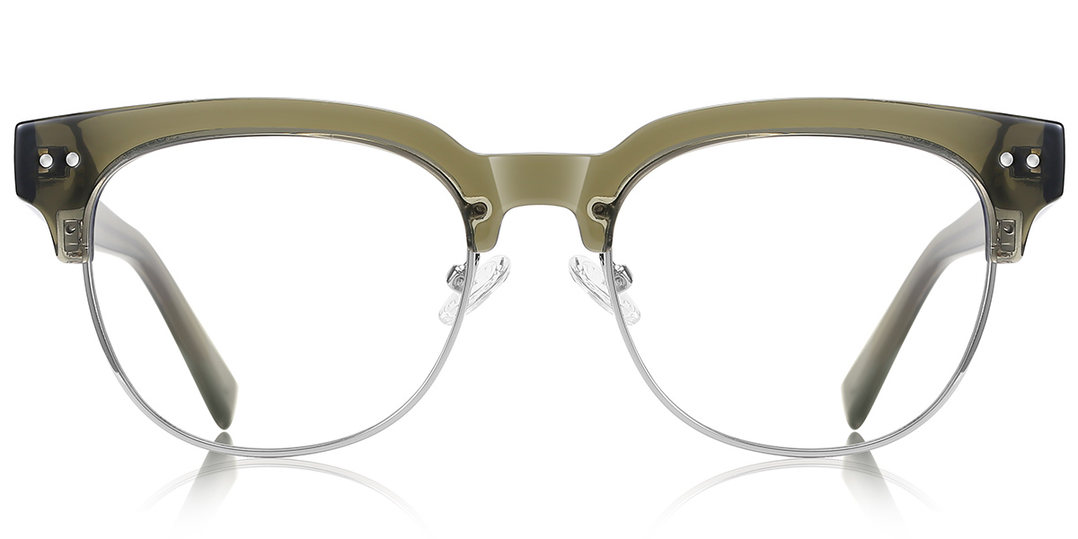 Browline Reading Glasses translucent-green