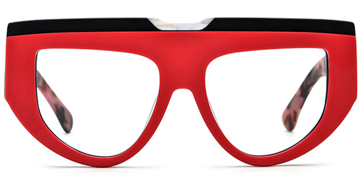 Acetate Geometric Reading Glasses pattern-red