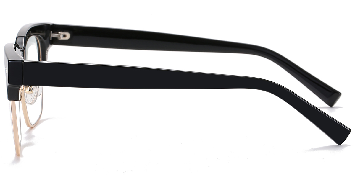 Square Browline Reading Glasses black-gold