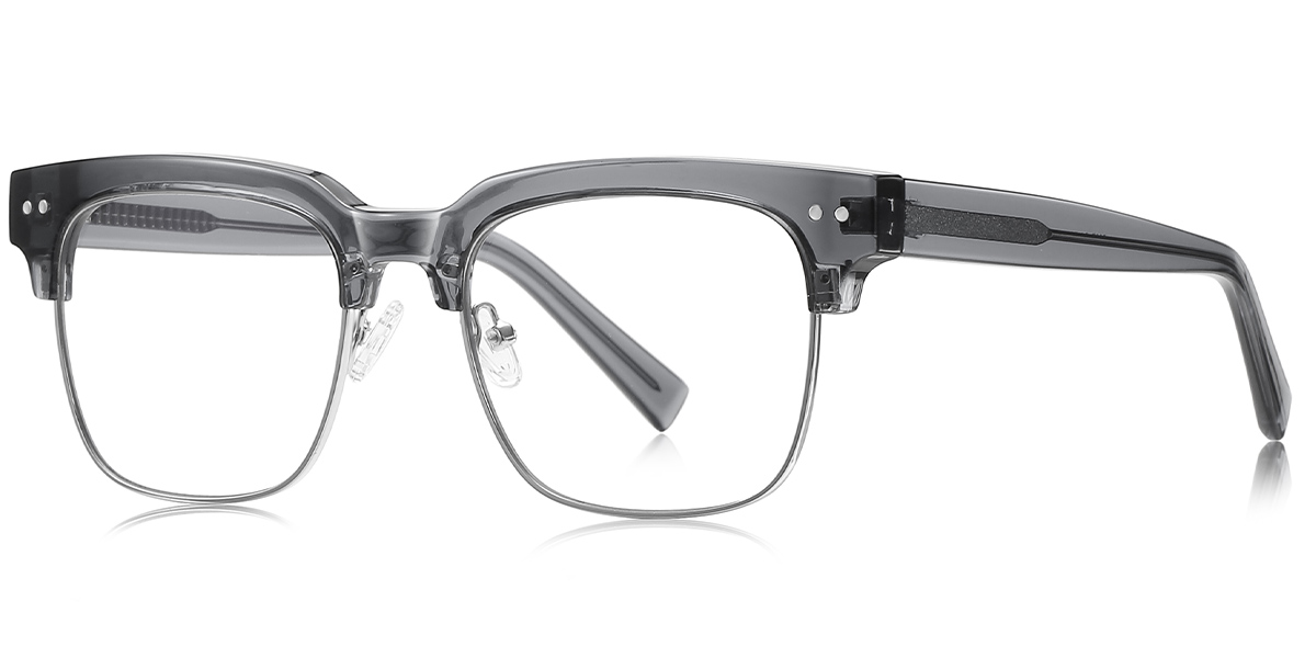 Square Browline Reading Glasses translucent-grey