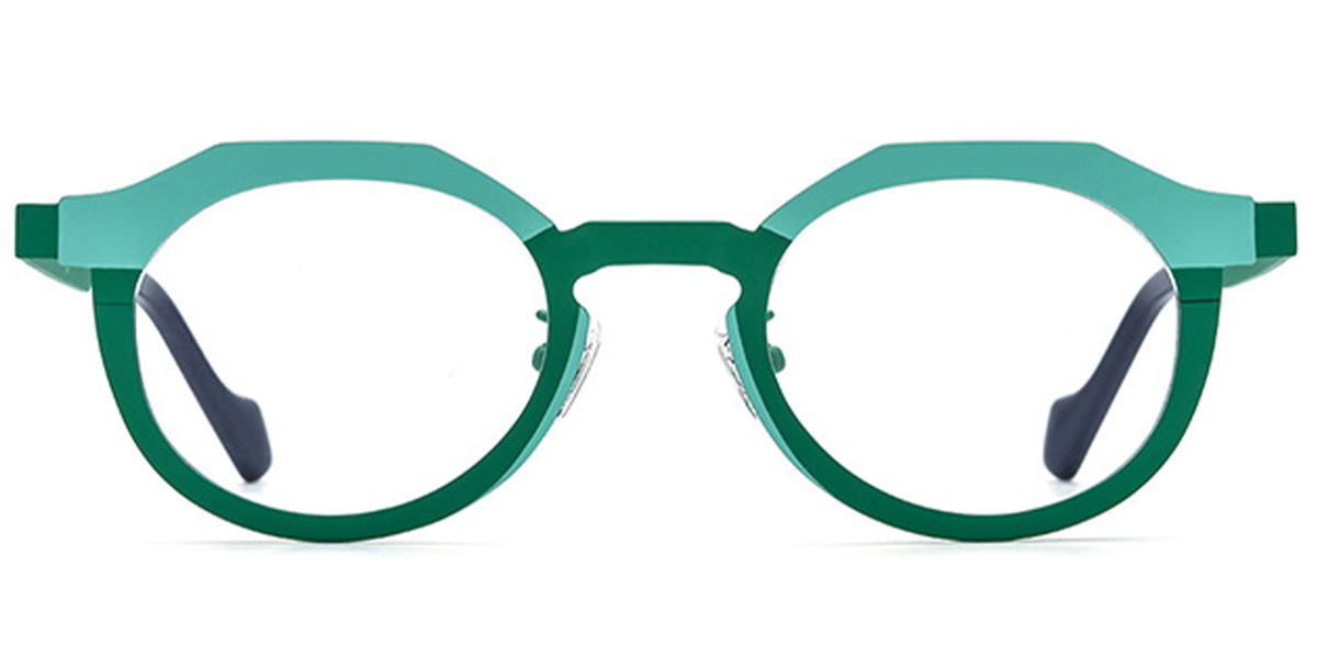 Titanium Oval Reading Glasses green