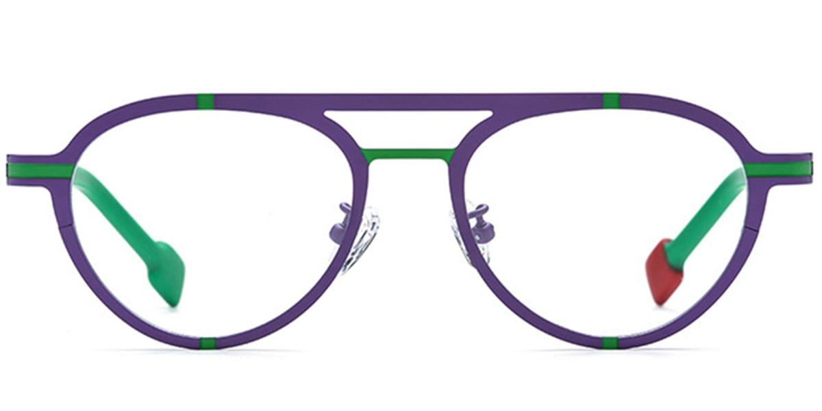 Titanium Aviator Reading Glasses pattern-purple