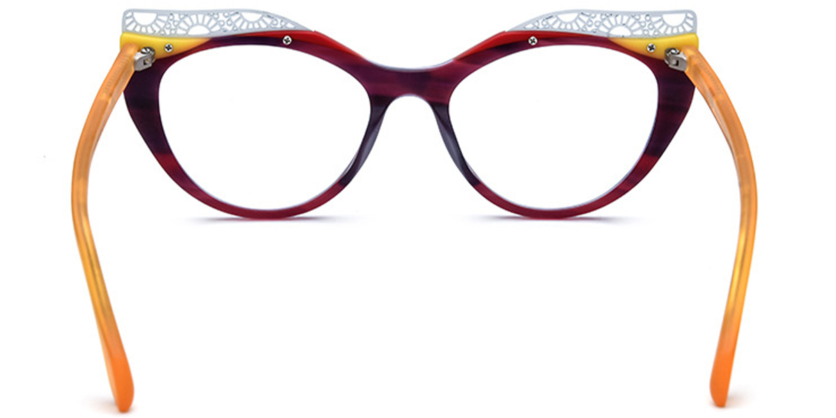 Acetate Cat Eye Reading Glasses pattern-purple