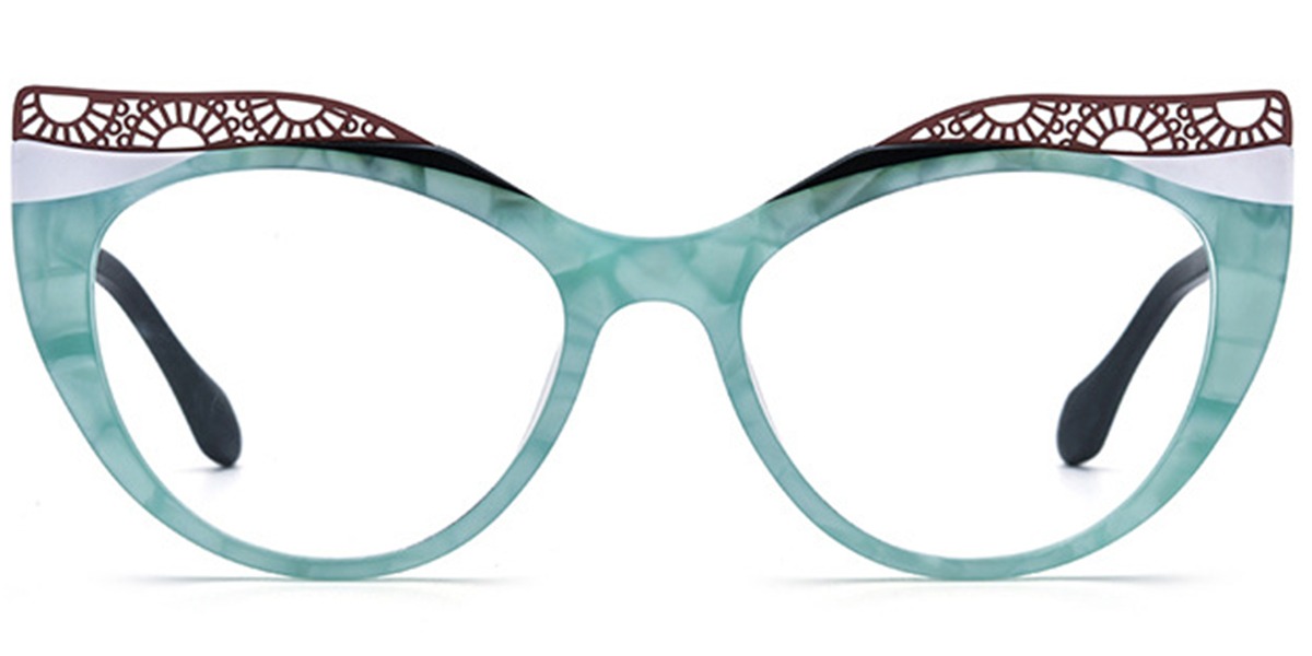 Acetate Cat Eye Reading Glasses pattern-green