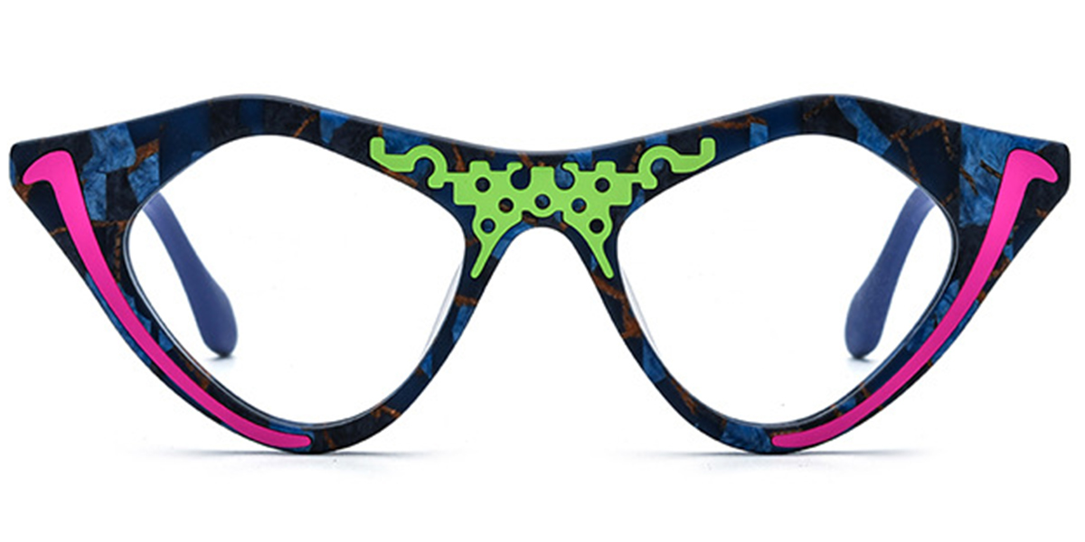 Acetate Cat Eye Geometric Reading Glasses pattern-rose