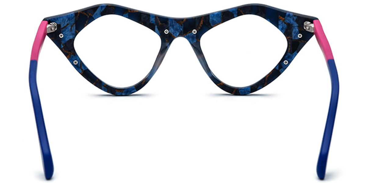 Acetate Cat Eye Geometric Reading Glasses pattern-rose