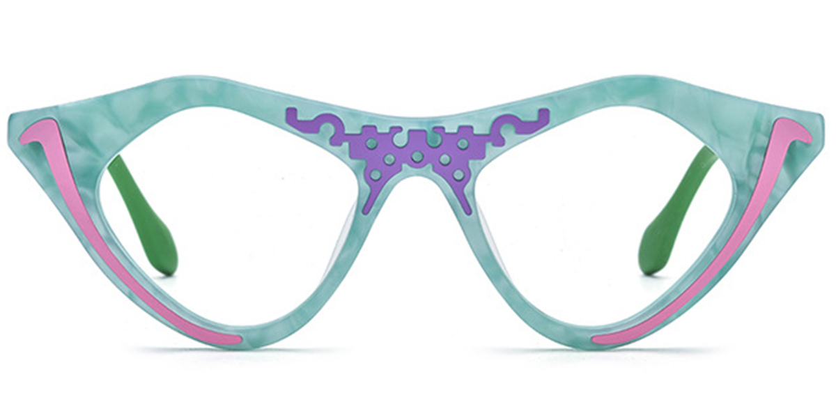 Acetate Cat Eye Geometric Reading Glasses pattern-pink