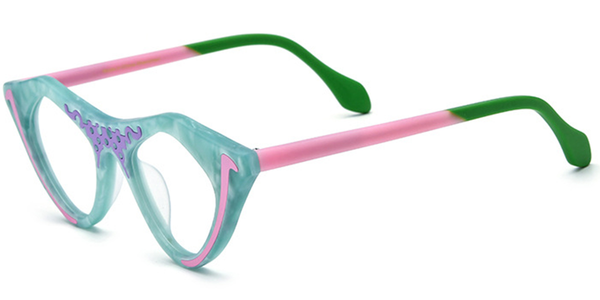 Acetate Cat Eye Geometric Reading Glasses pattern-pink