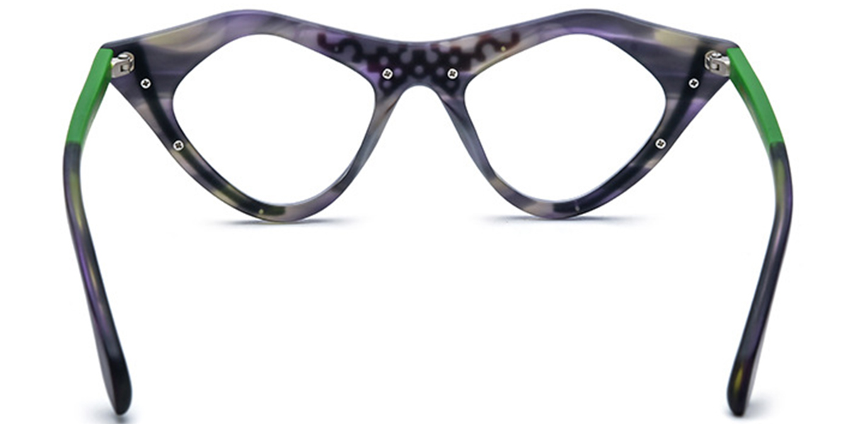 Acetate Cat Eye Geometric Reading Glasses pattern-green