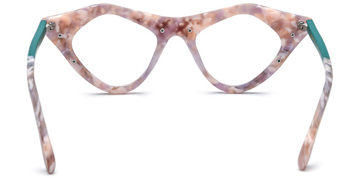 Acetate Cat Eye Geometric Reading Glasses pattern-blue