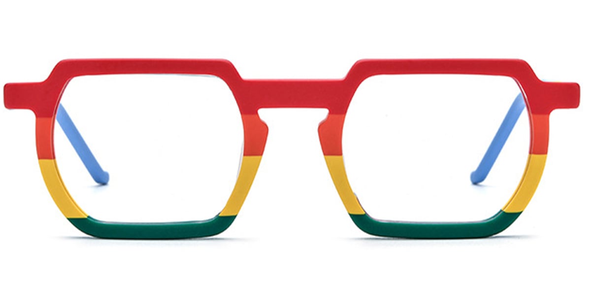 Acetate Square Reading Glasses pattern-red