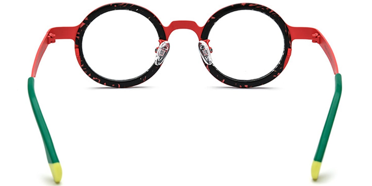 Titanium Round Reading Glasses pattern-black