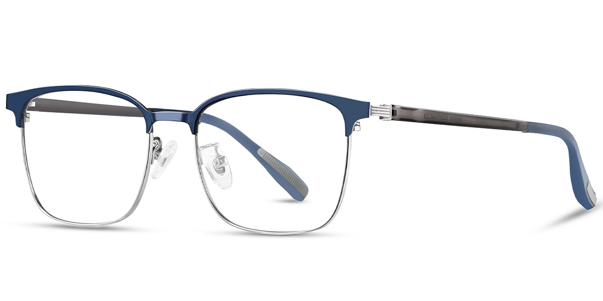 Titanium Square Reading Glasses silver