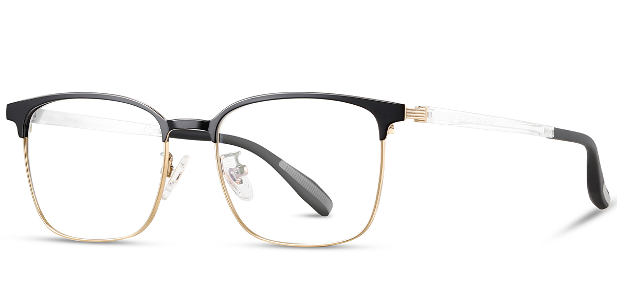 Titanium Square Reading Glasses gold