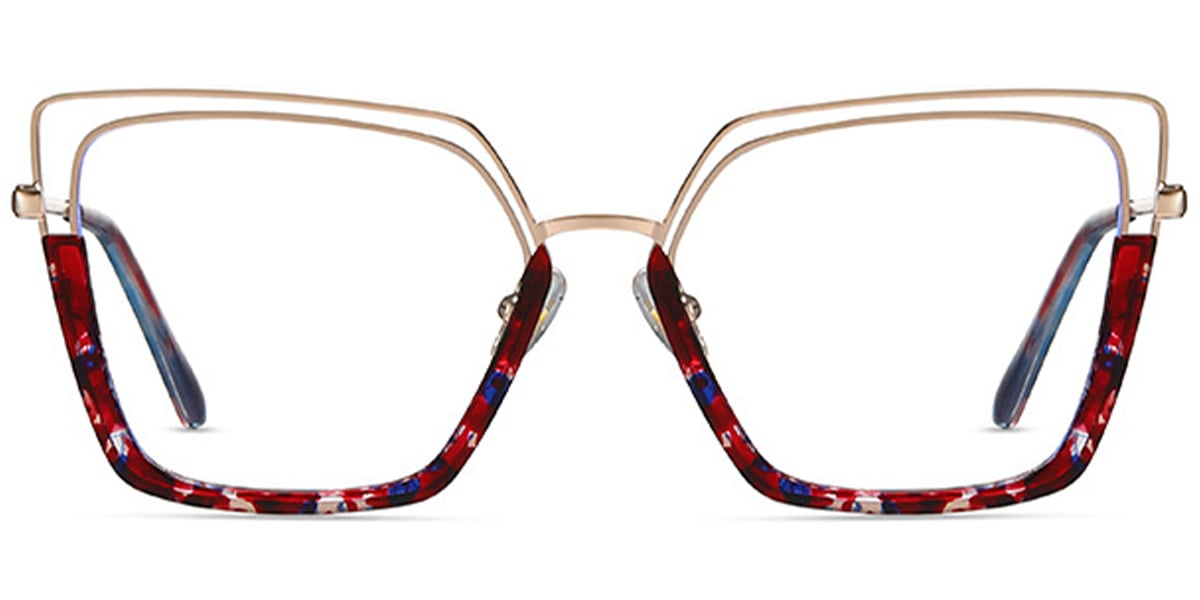 Square Reading Glasses pattern-red