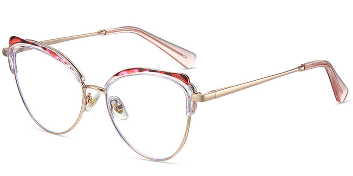 Cat Eye Reading Glasses pattern-pink