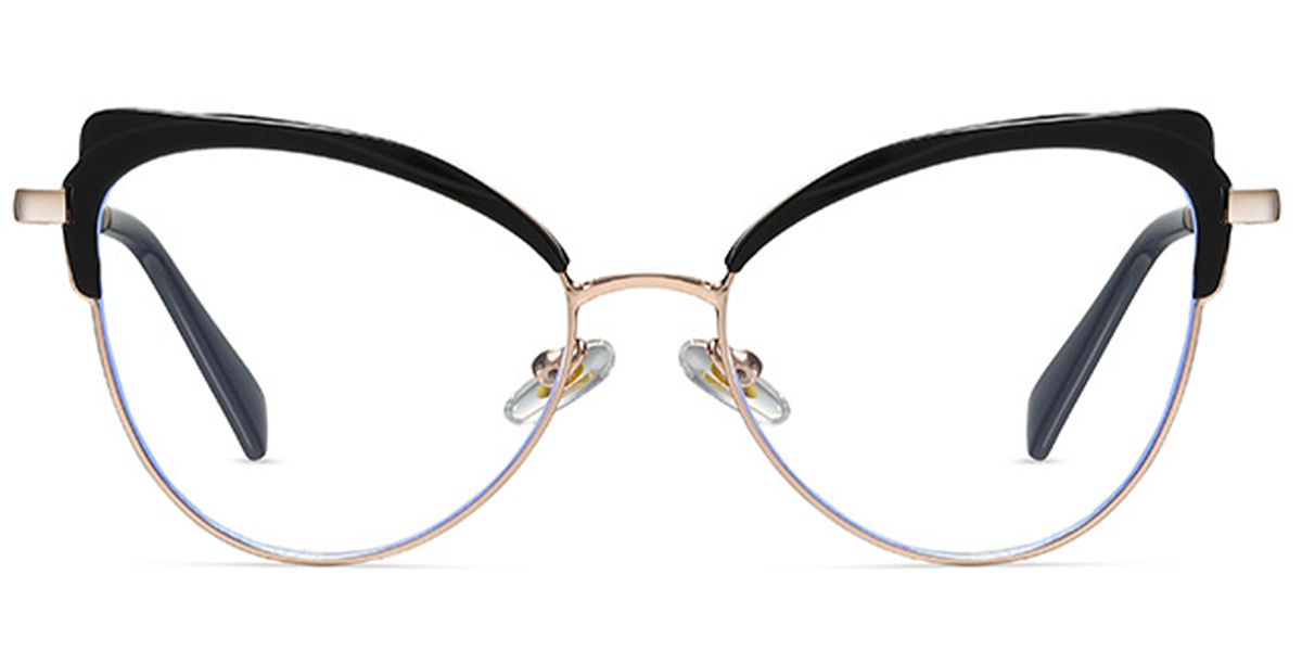 Cat Eye Reading Glasses black-gold