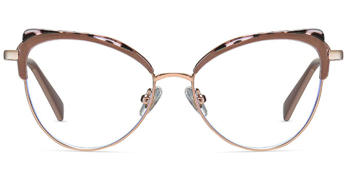 Cat Eye Reading Glasses pattern-brown