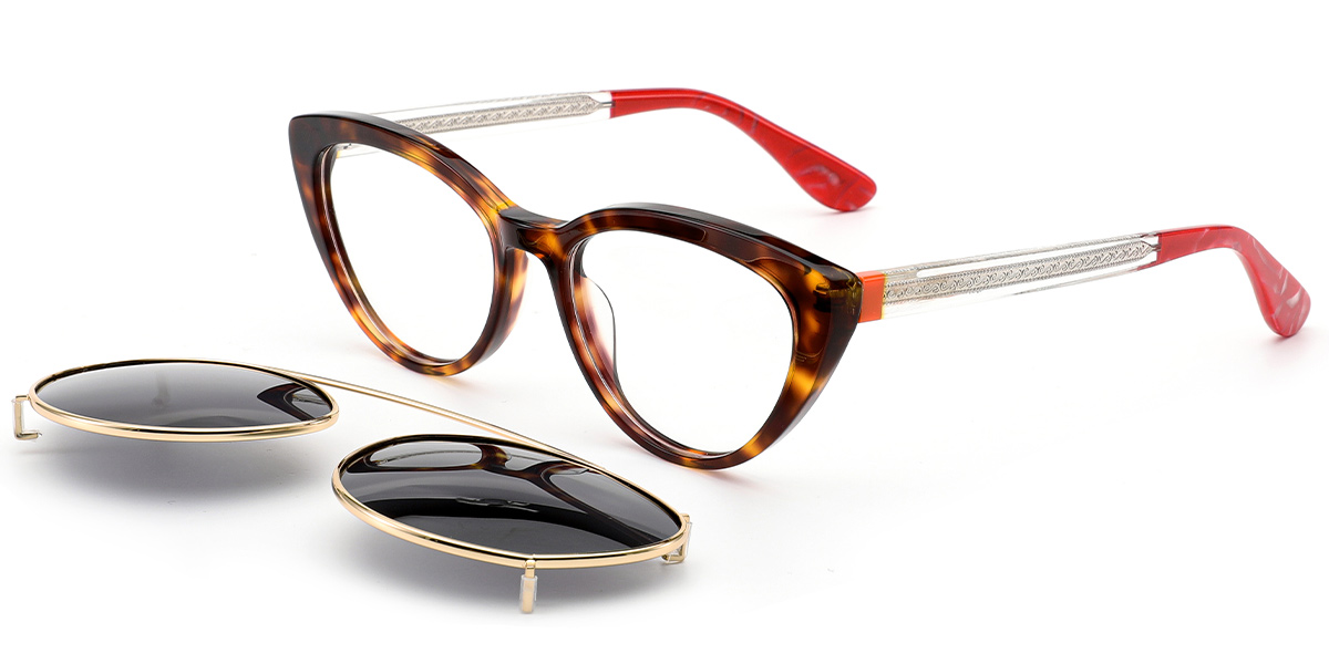 Acetate Cat Eye Reading Glasses translucent-brown