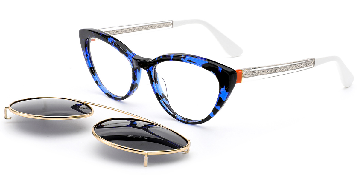 Acetate Cat Eye Reading Glasses pattern-blue