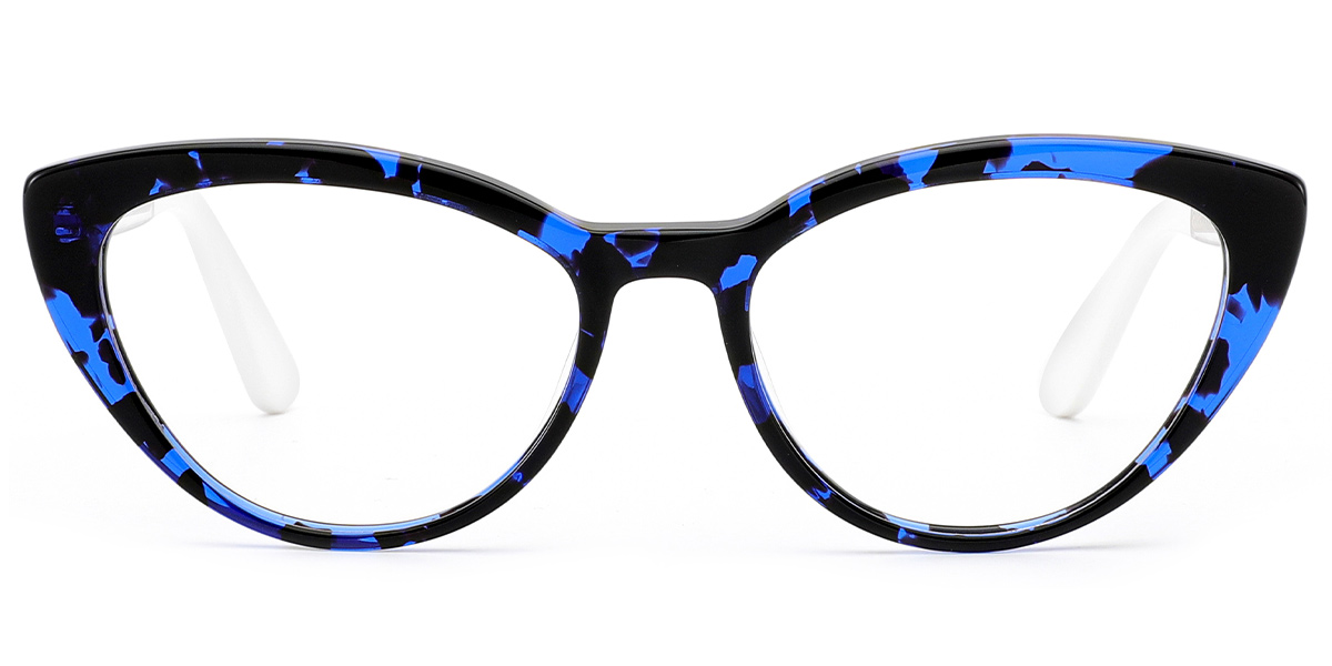 Acetate Cat Eye Reading Glasses pattern-blue