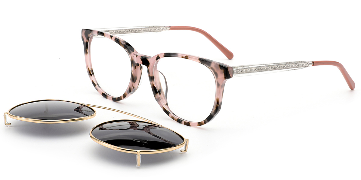 Acetate Square Reading Glasses pattern-pink